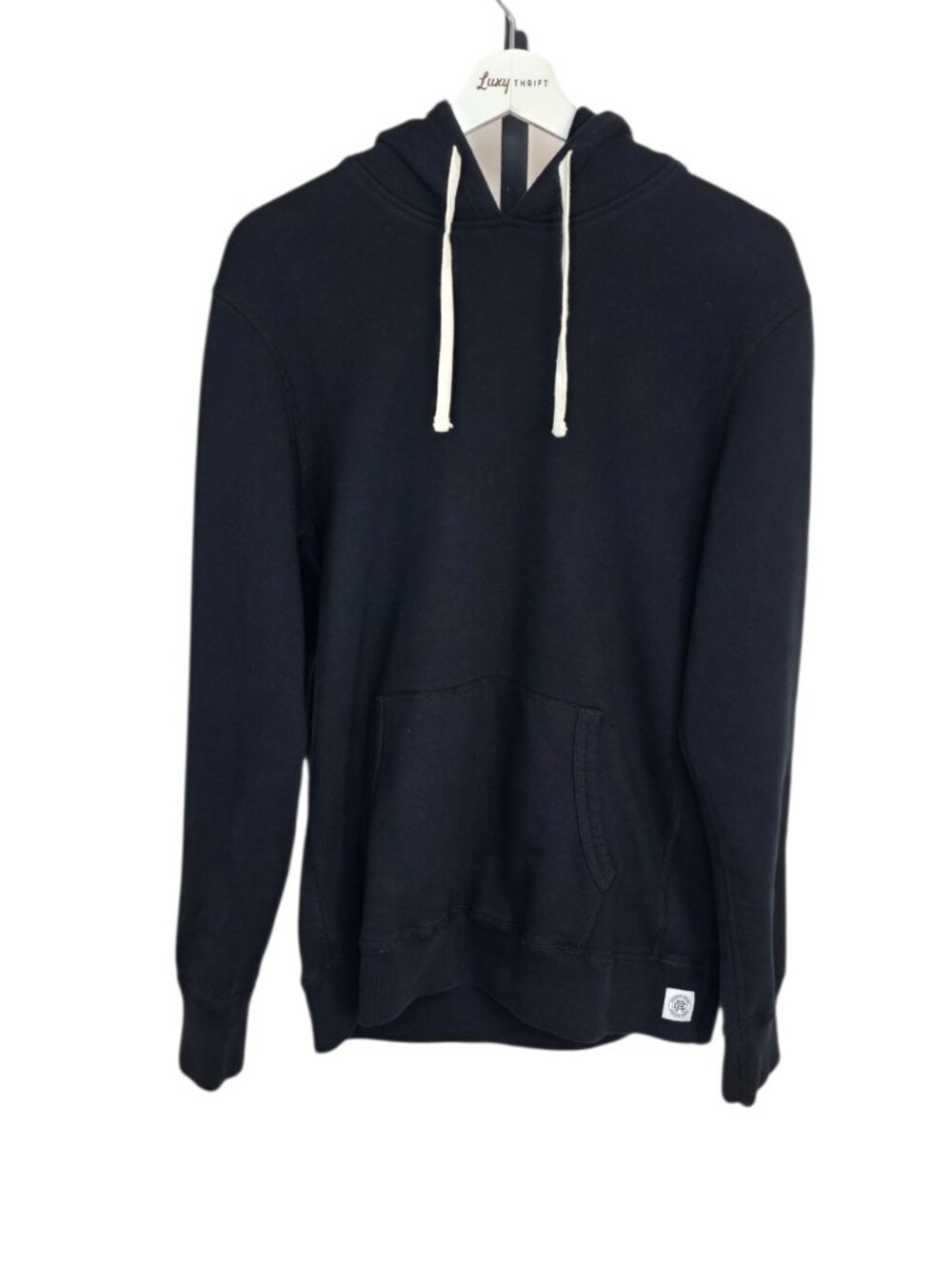 Reigning Champ Men's Pullover Hoodie, Black, Cotton, Size Medium